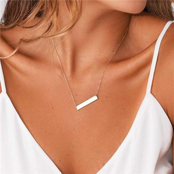 Dainty Layered Choker Necklace, Handmade 14K Gold Plated Y Pendant Necklace - Picture 4 of 7